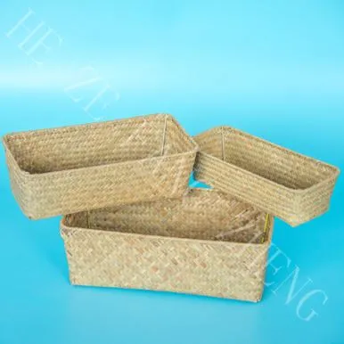 Прямоугольная плетеная корзина